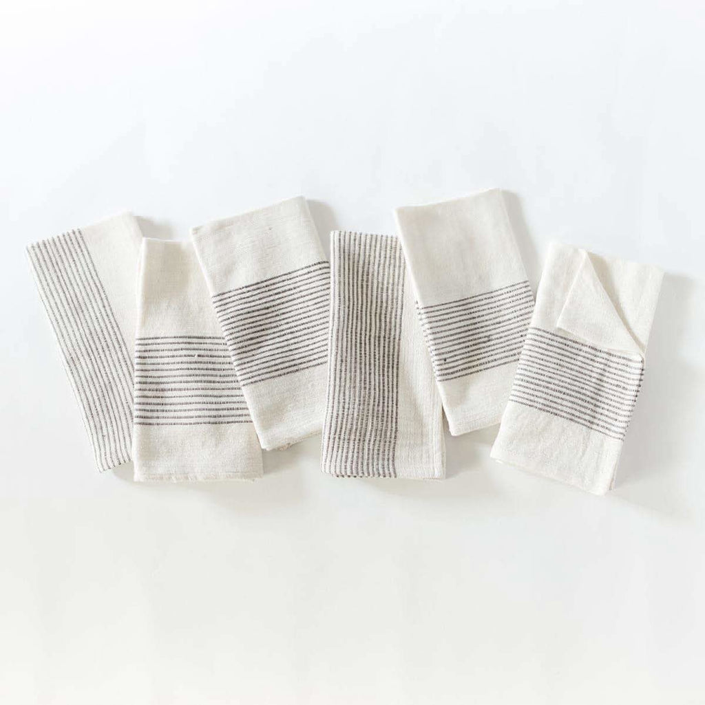 Riviera Cotton Napkins in Grey Set of 6 - Cloth Napkins photo