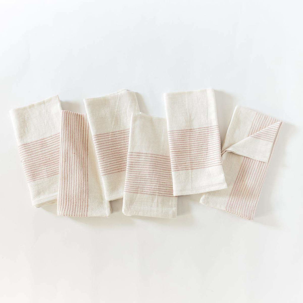 Riviera Cotton Napkins in Blush Set of 6 - Cloth Napkins photo