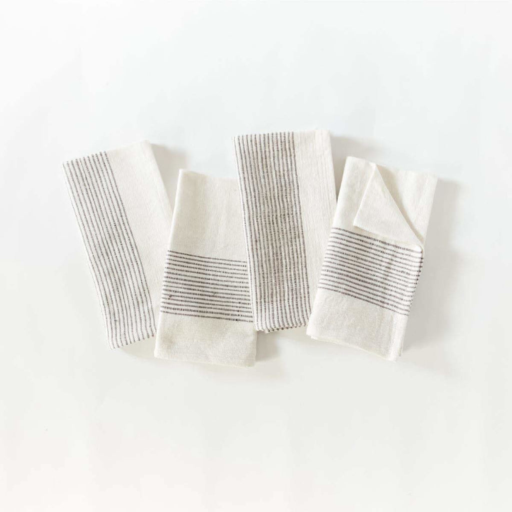 Riviera Cotton Napkins in Grey Set of 4 - Cloth Napkins photo