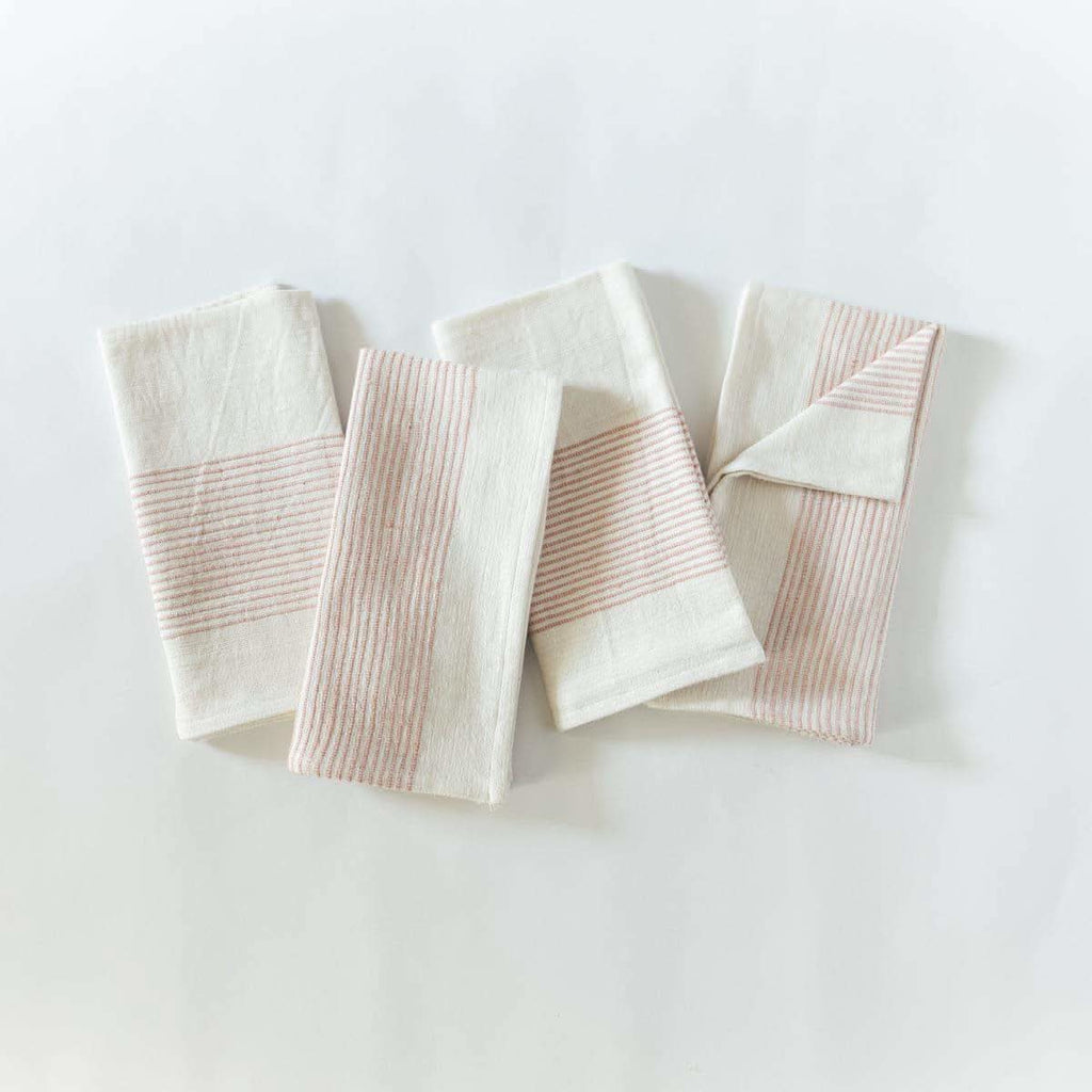 Riviera Cotton Napkins in Blush Set of 4 - Cloth Napkins photo