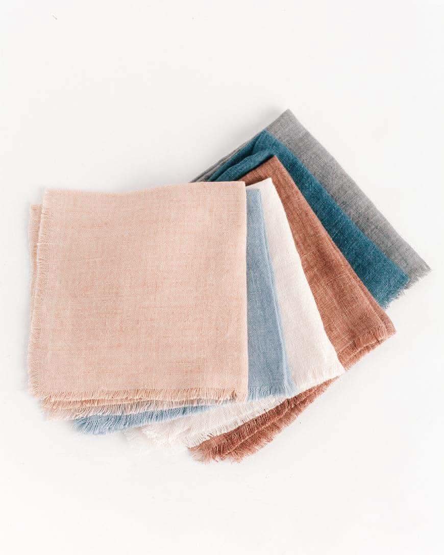 Stone Washed Linen Cocktail Napkin - SwagglyLife Home & Fashion