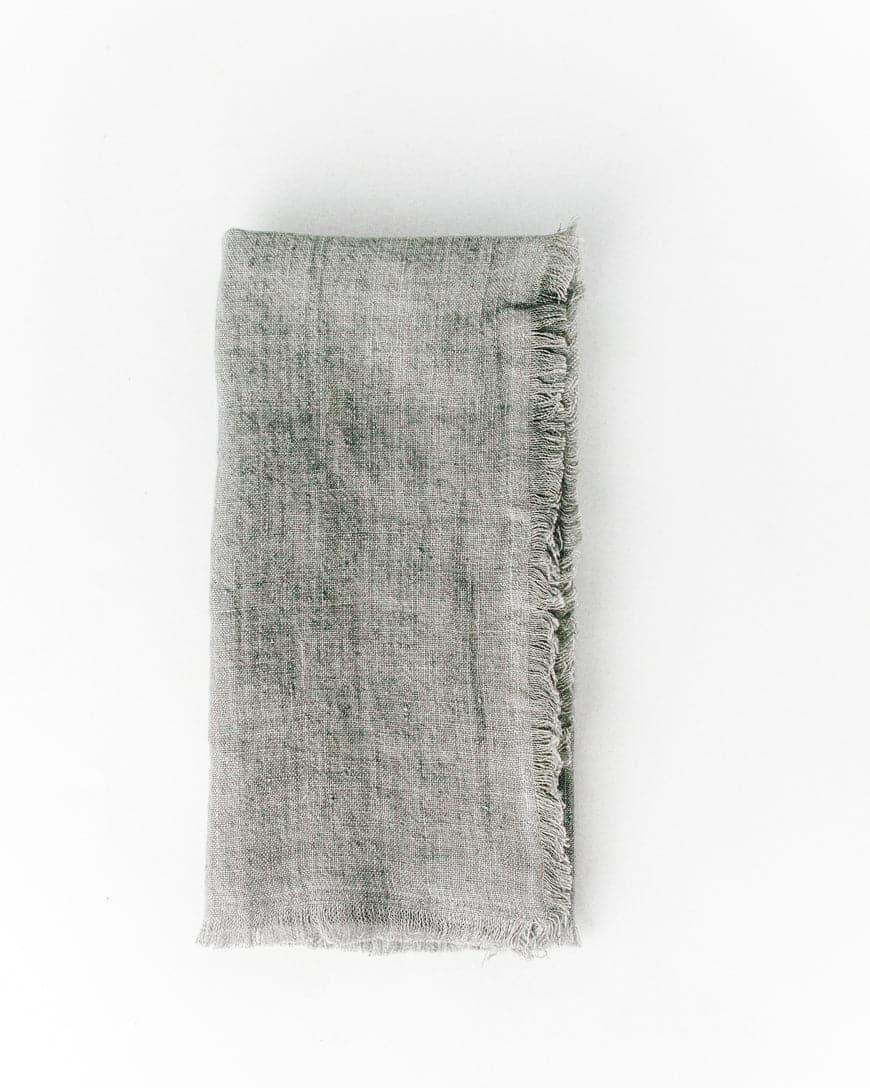 Stone Washed Linen Dinner Napkins in Oyster Single - Cloth Napkins photo