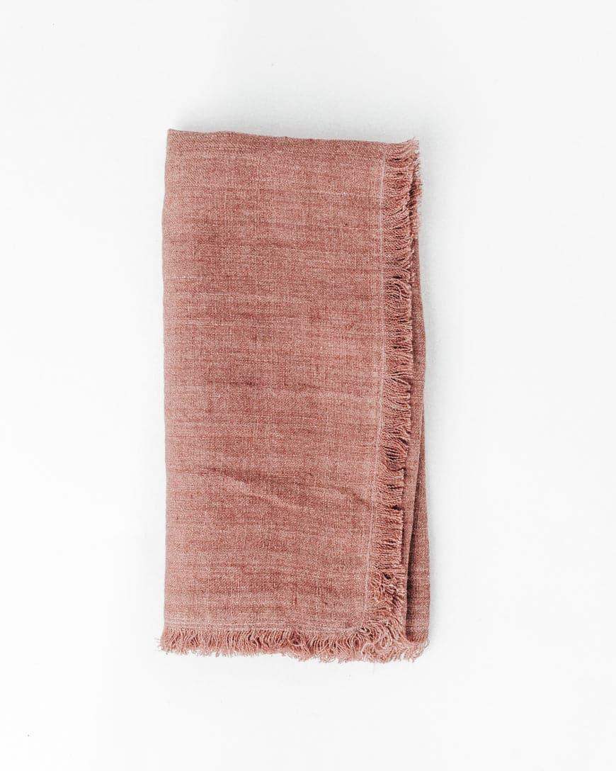 Stone Washed Linen Dinner Napkins in Ash Rose Single - Cloth Napkins photo