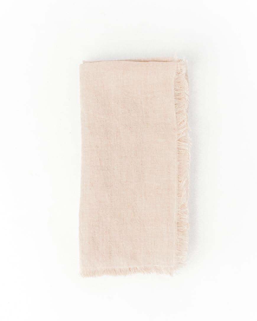 Stone Washed Linen Dinner Napkins in Blush Single - Cloth Napkins photo