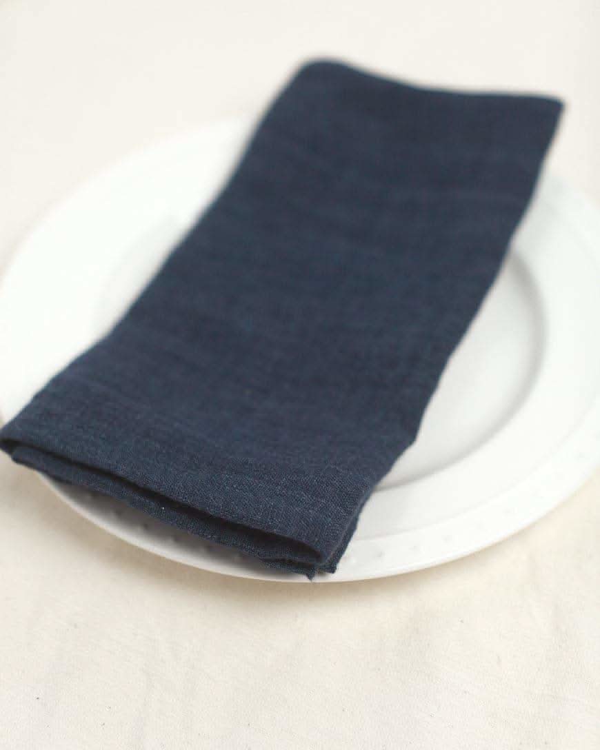 Stone Washed Linen Hemmed Dinner Napkins in - Cloth Napkins photo