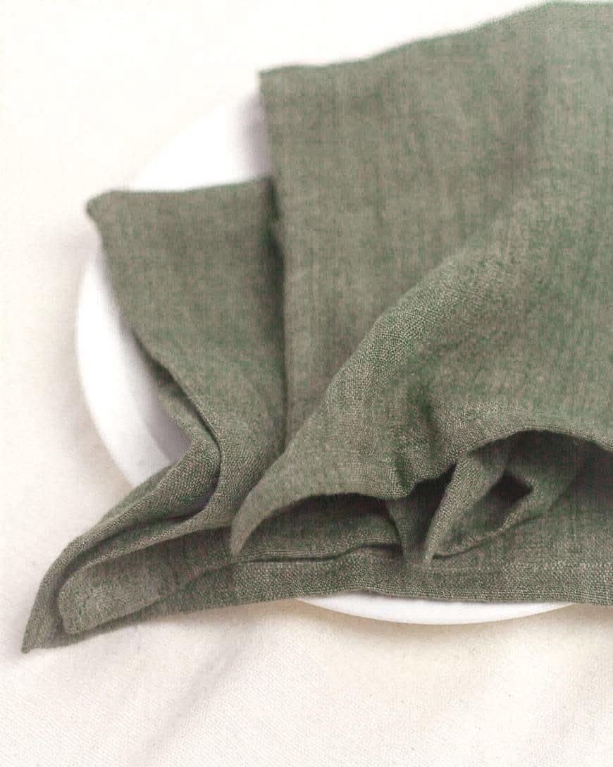 Stone Washed Linen Hemmed Dinner Napkins in - Cloth Napkins photo