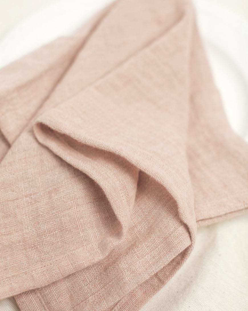 Stone Washed Linen Hemmed Dinner Napkins in - Cloth Napkins photo