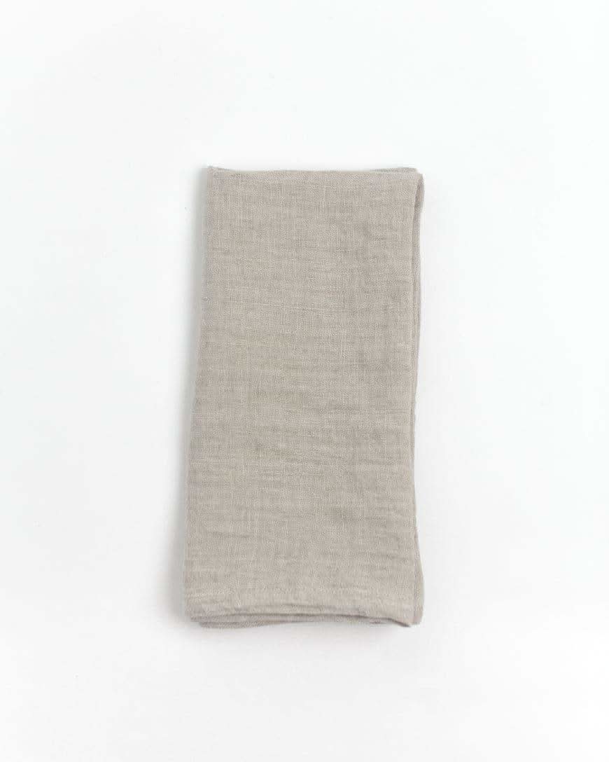 Stone Washed Linen Hemmed Dinner Napkins in Flax Single - Cloth Napkins photo