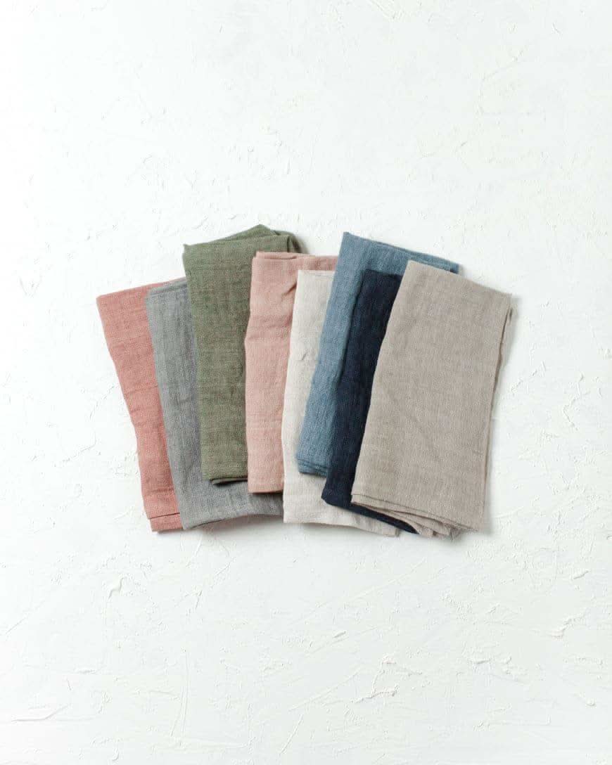Stone Washed Linen Hemmed Dinner Napkins in - Cloth Napkins photo