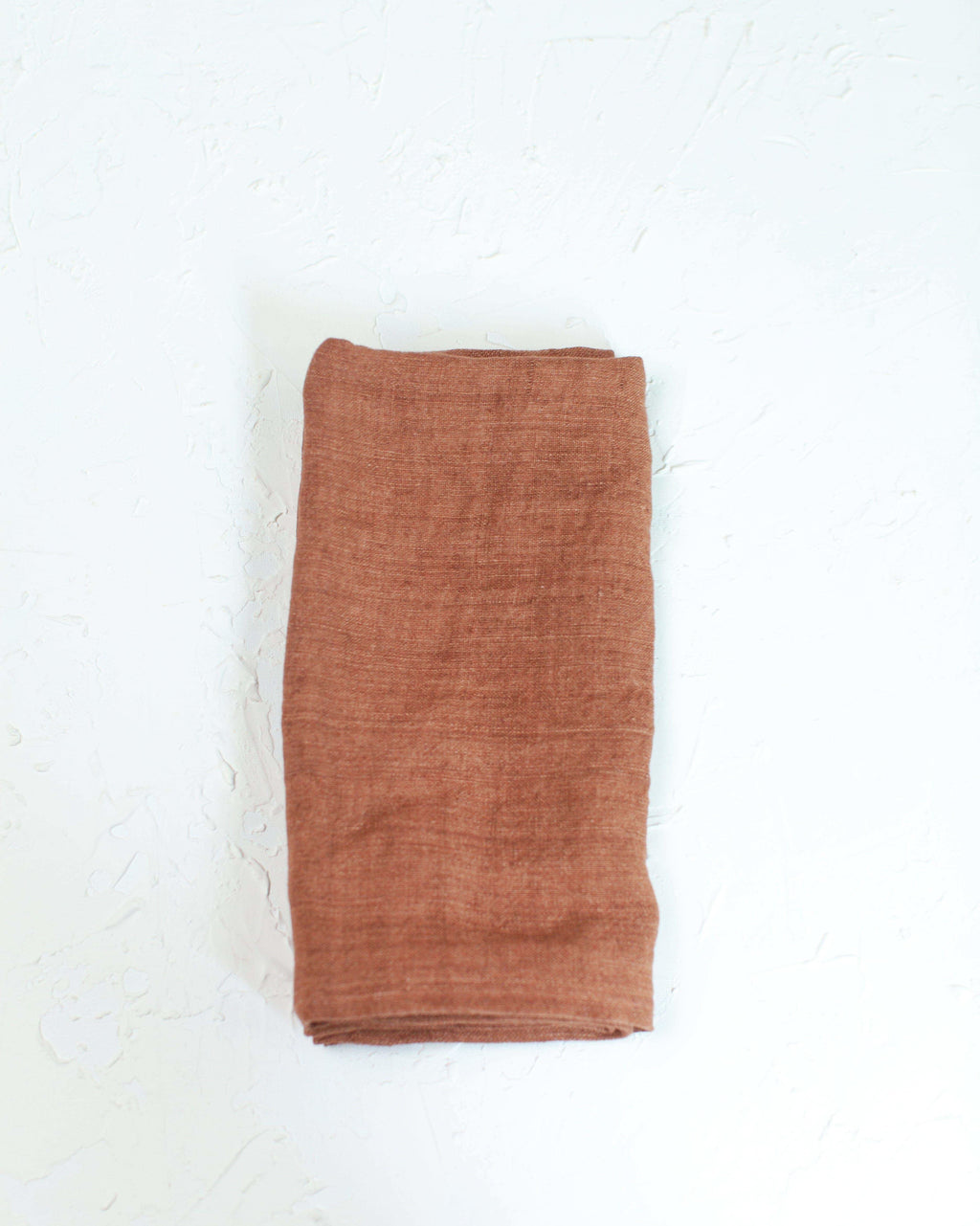 Stone Washed Linen Hemmed Dinner Napkins in Terra Cotta - Cloth Napkins photo