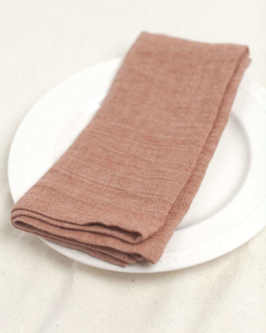 Stone Washed Linen Hemmed Dinner Napkins in - Cloth Napkins photo