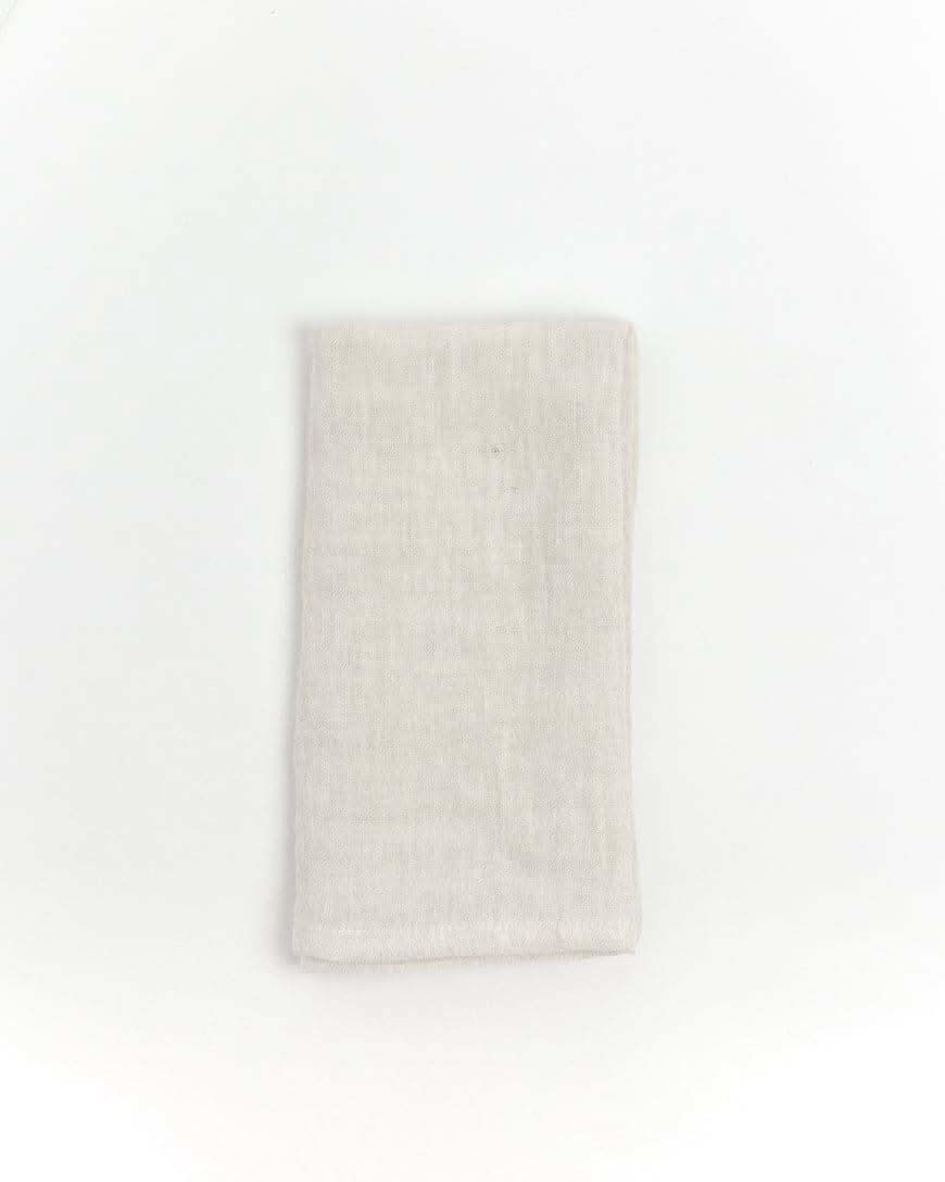 Stone Washed Linen Hemmed Dinner Napkins in Natural Chambray - Cloth Napkins photo