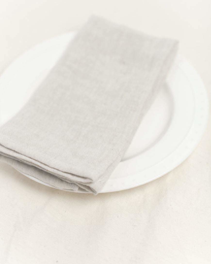Stone Washed Linen Hemmed Dinner Napkins in - Cloth Napkins photo