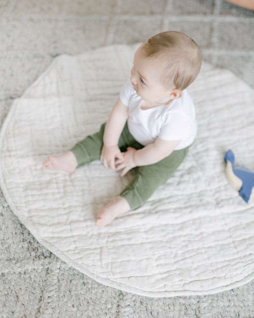 Stone Washed Linen Quilted Play Mat - SwagglyLife Home & Fashion
