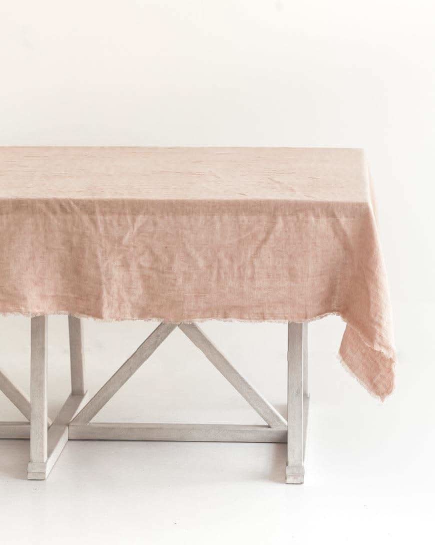 Stone Washed Linen Tablecloth in Blush - Tablecloths photo