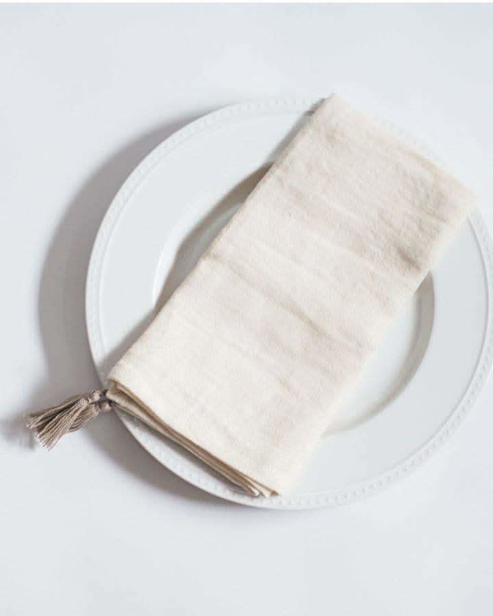 Stone Washed Linen Tasseled Napkins in - Cloth Napkins photo