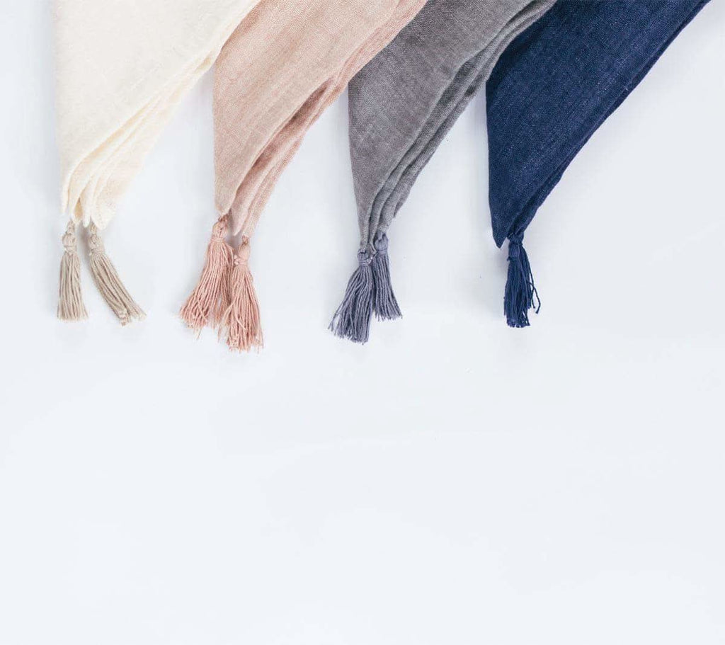 Stone Washed Linen Tasseled Napkins in - Cloth Napkins photo