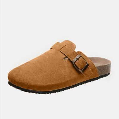 Suede Closed Toe Buckle Slide - SwagglyLife Home & Fashion