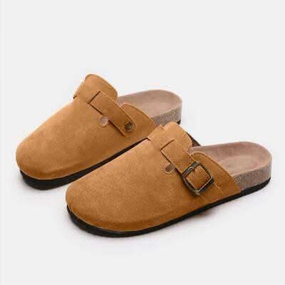 Suede Closed Toe Buckle Slide - SwagglyLife Home & Fashion