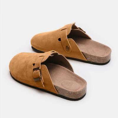 Suede Closed Toe Buckle Slide - SwagglyLife Home & Fashion