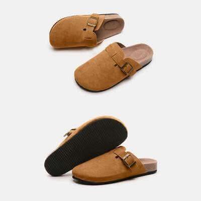 Suede Closed Toe Buckle Slide - SwagglyLife Home & Fashion