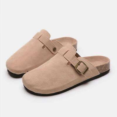 Suede Closed Toe Buckle Slide - SwagglyLife Home & Fashion