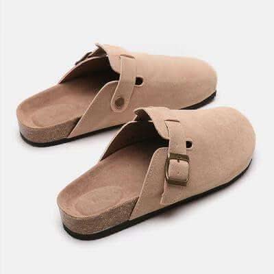 Suede Closed Toe Buckle Slide - SwagglyLife Home & Fashion