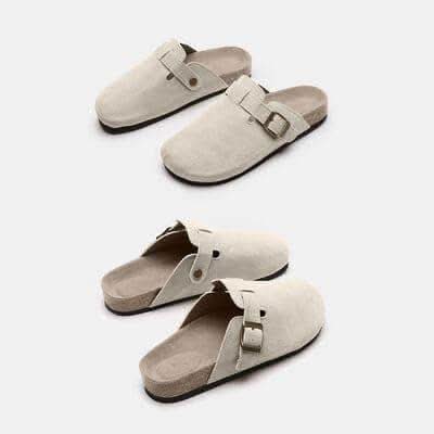 Suede Closed Toe Buckle Slide - SwagglyLife Home & Fashion
