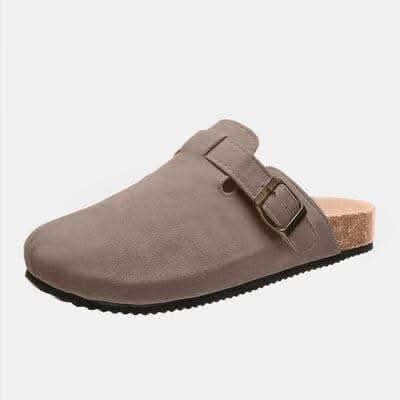 Suede Closed Toe Buckle Slide - SwagglyLife Home & Fashion