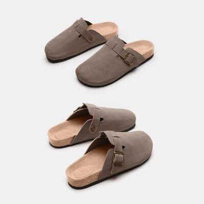 Suede Closed Toe Buckle Slide - SwagglyLife Home & Fashion