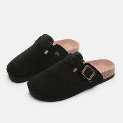 Suede Closed Toe Buckle Slide - SwagglyLife Home & Fashion