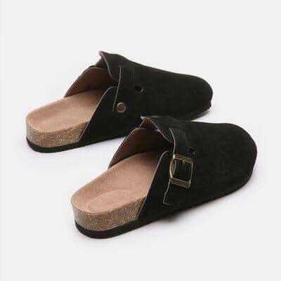 Suede Closed Toe Buckle Slide - SwagglyLife Home & Fashion