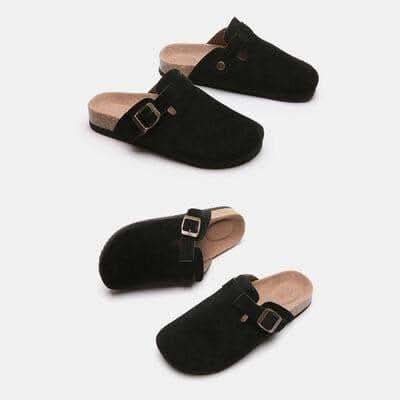Suede Closed Toe Buckle Slide - SwagglyLife Home & Fashion