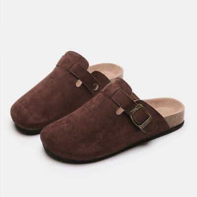 Suede Closed Toe Buckle Slide - SwagglyLife Home & Fashion