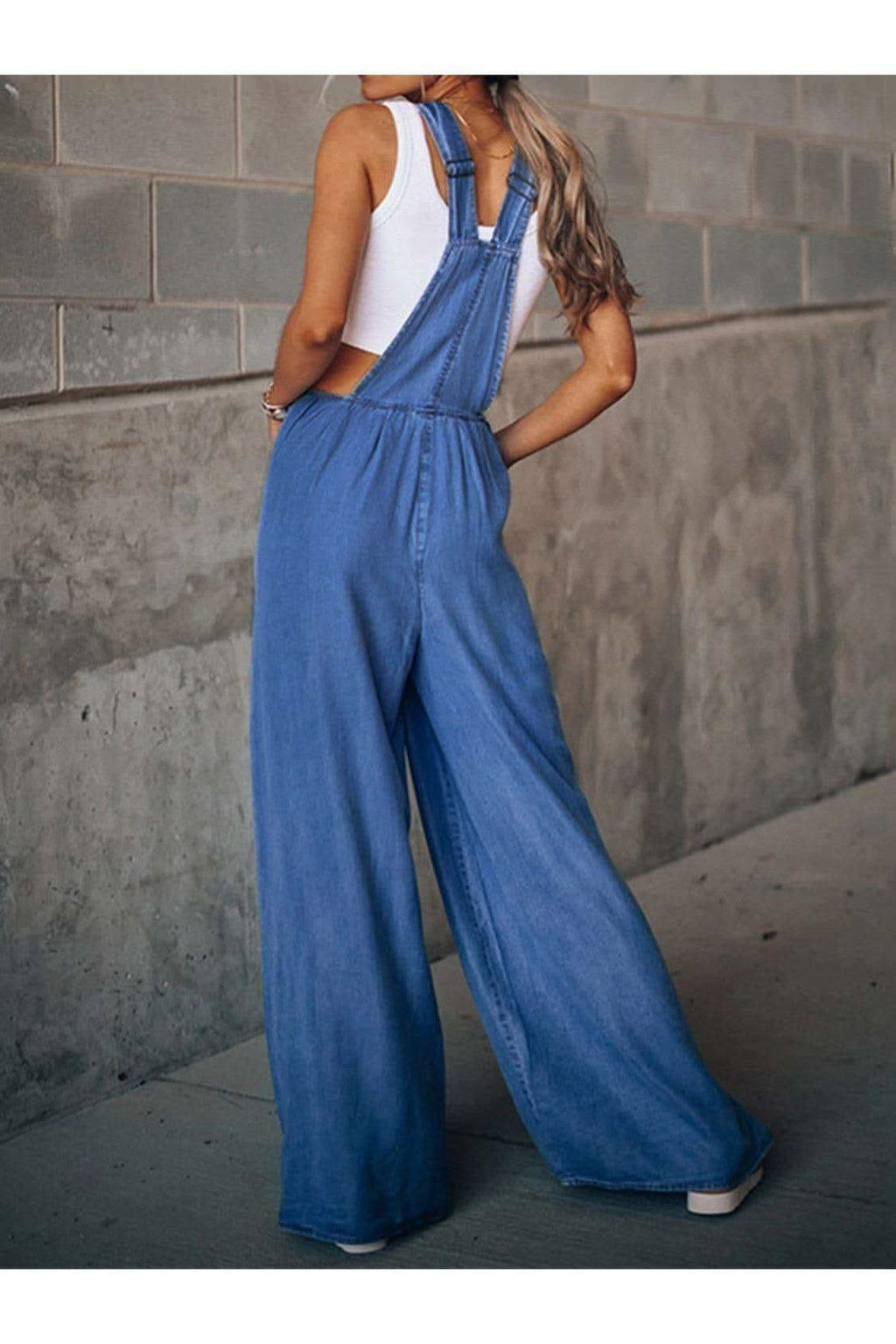 Take Me There Wide Leg Denim Overalls - SwagglyLife Home & Fashion