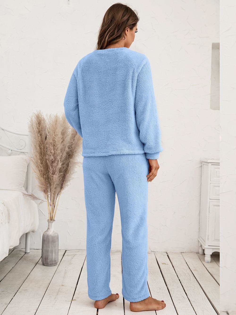 Teddy Long Sleeve Top and Pants Lounge Set in - photo