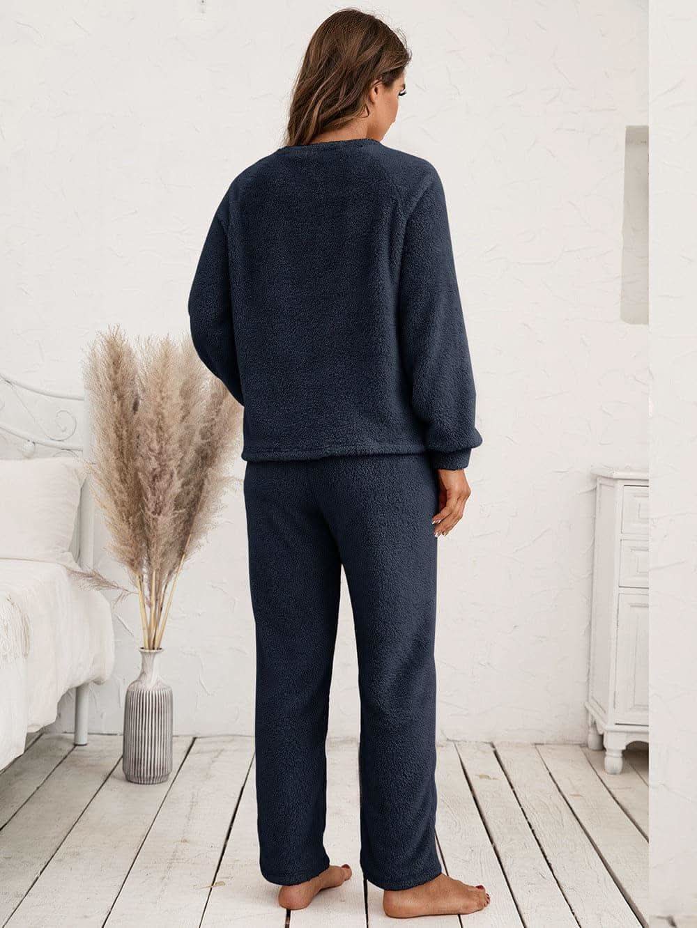 Teddy Long Sleeve Top and Pants Lounge Set in - photo