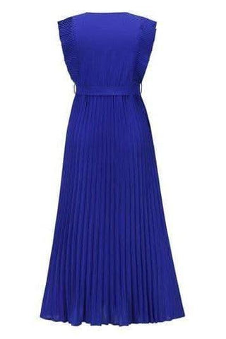 Whitney Tied Surplice Cap Sleeve Pleated Dress - SwagglyLife Home & Fashion Whitney Tied Surplice Cap Sleeve Pleated Dress - SwagglyLife Home & Fashion