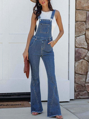 Willow Raw Hem Denim Overall - SwagglyLife Home & Fashion Willow Raw Hem Denim Overall - SwagglyLife Home & Fashion