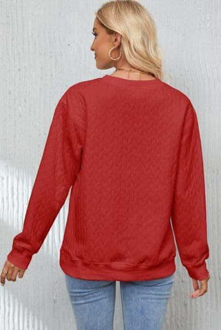 XOXO Heart Round Neck Dropped Shoulder Sweatshirt - SwagglyLife Home & Fashion XOXO Heart Round Neck Dropped Shoulder Sweatshirt - SwagglyLife Home & Fashion