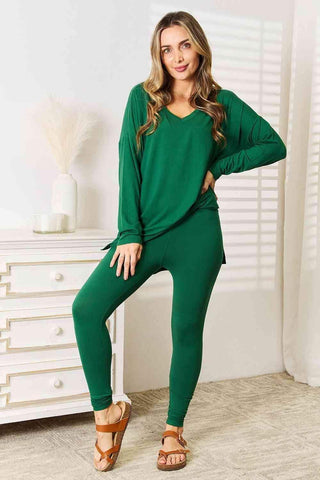 Zenana Lazy Days Long Sleeve Top and Leggings Set - SwagglyLife Home & Fashion Zenana Lazy Days Long Sleeve Top and Leggings Set - SwagglyLife Home & Fashion