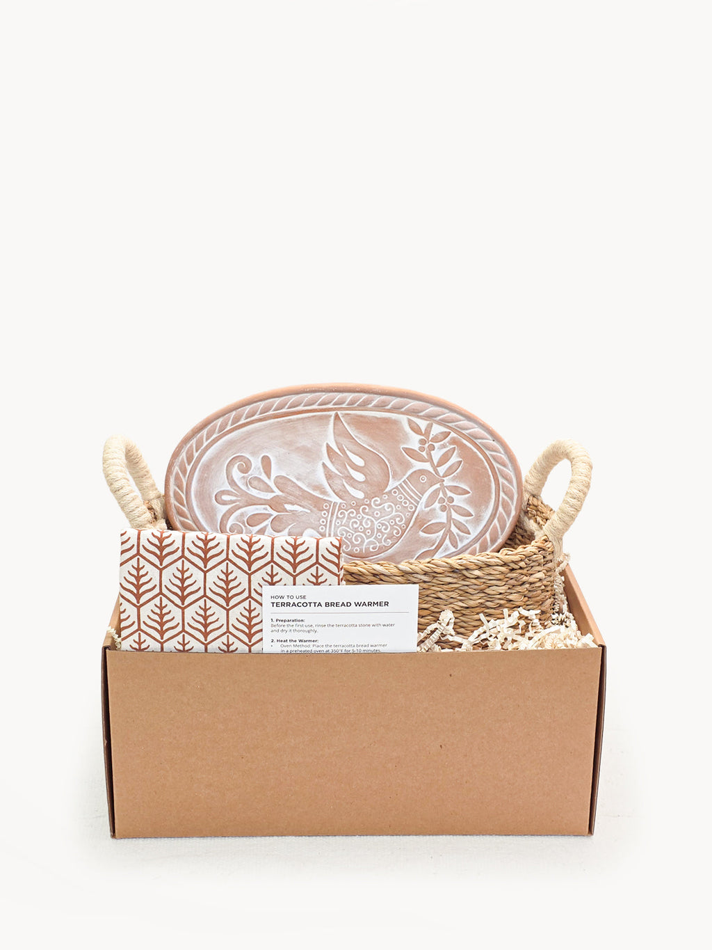 Bread Warmer & Basket Gift Set with Tea Towel - Bird Oval in - KITCHEN photo