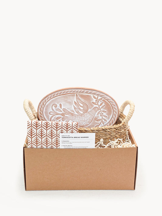 Bread Warmer & Basket Gift Set with Tea Towel - Bird Oval in - KITCHEN photo