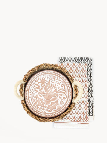 Bread Warmer & Basket Gift Set with Tea Towel - Bird Round in - KITCHEN photo