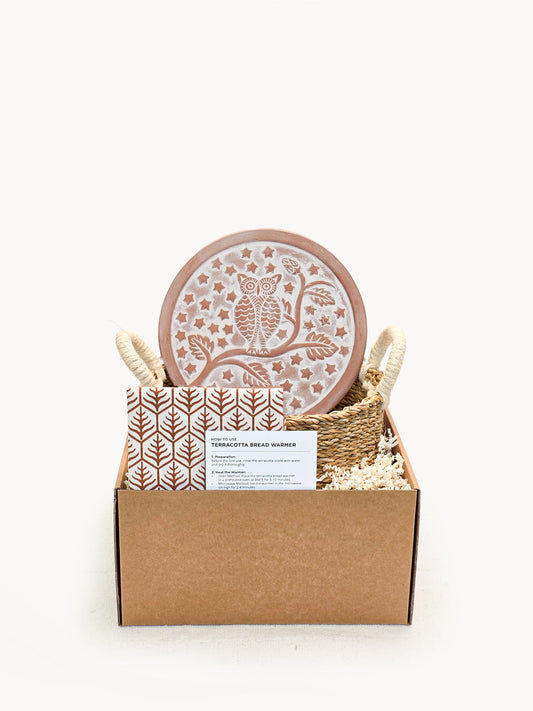 Bread Warmer & Basket Gift Set with Tea Towel - Owl Round in - KITCHEN photo
