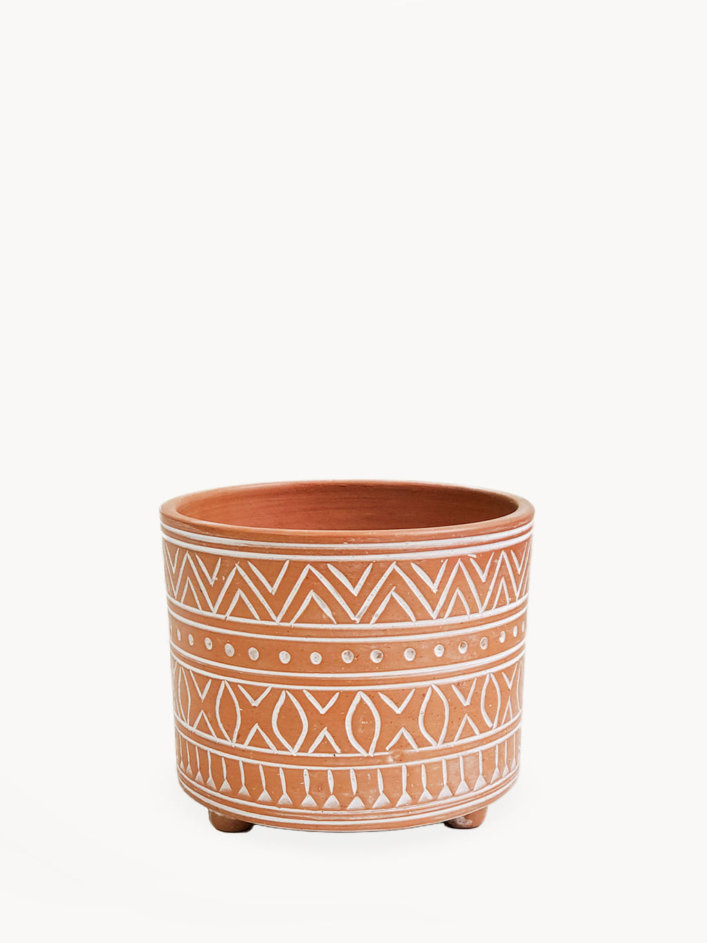 Hand Etched Terracotta Pot - Small in - Pots & Planters photo