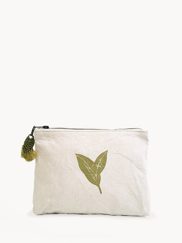 Hand Screen Printed Cotton Canvas Pouch - Nature in - Handbag & Wallet Accessories photo