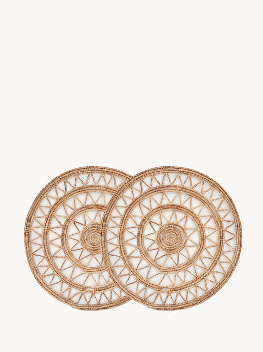 Roda Woven Palm Fiber Placemat - Natural (Set of 2) in - photo