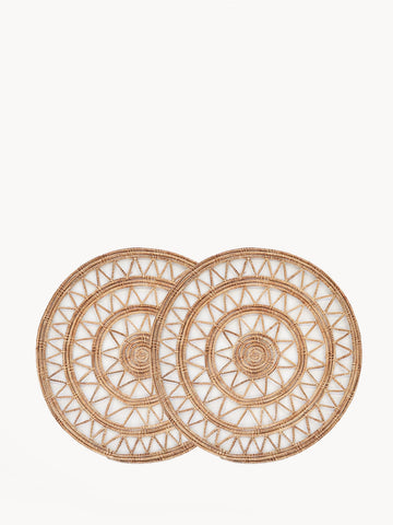 Roda Woven Palm Fiber Placemat - Natural (Set of 2) in - photo