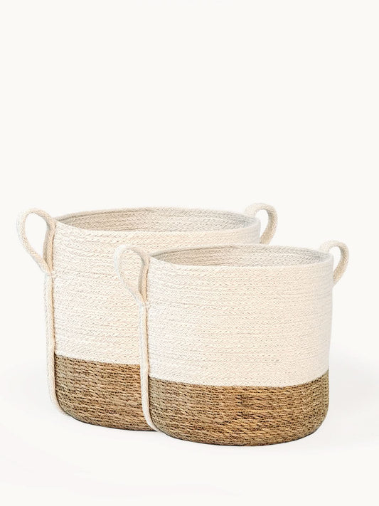 Savar Basket with Side Handle in Set of 2 - STORAGE photo